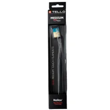 Зубна щітка Tello Black (Телло Блек), 3940 Medium, серія патріотична, d 0,15mm.