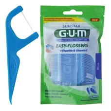 Міжзубна нитка Easy Flossers Vit-E, з фторидом (Ізі флос) упаковка 30 шт. Gum
