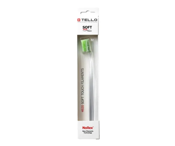 Зубна щітка Tello White (Телло Вайт), 4920 Soft, d 0,12mm. - Салатовий Tello Switzerland
