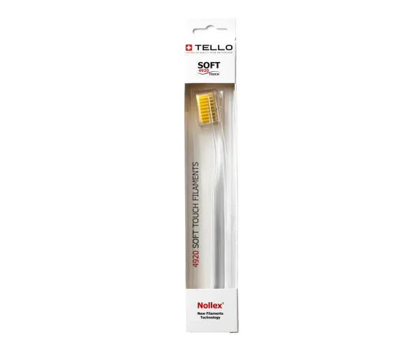 Зубна щітка Tello White (Телло Вайт), 4920 Soft, d 0,12mm. - Жовтий Tello Switzerland