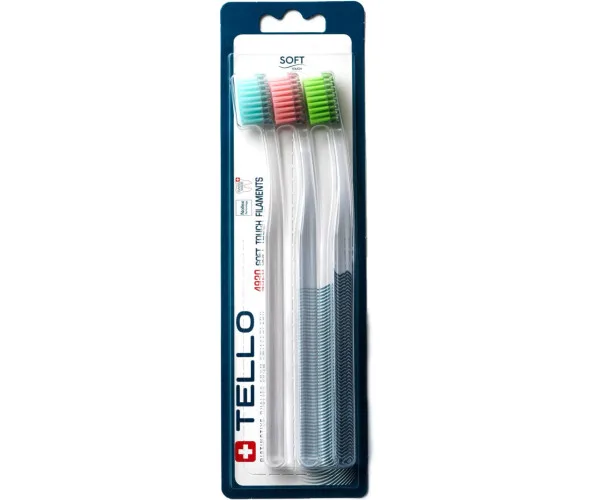 Набір зубних щіток TELLO 4920 Soft (3шт.) Tello Switzerland