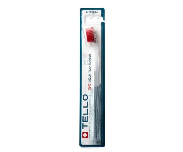 Зубна щітка Tello (Телло), 3940 Medium, d 0,15mm - Червоний Tello Switzerland