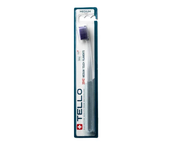 Зубна щітка Tello (Телло), 3940 Medium, d 0,15mm - Фіолетова Tello Switzerland