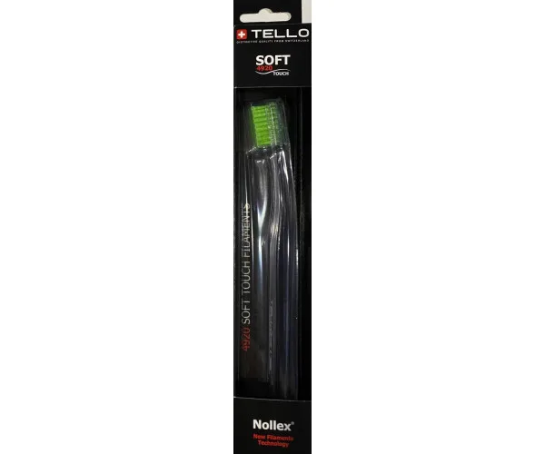 Зубна щітка Tello Black (Телло), 4920 Soft, d 0,12mm. - Салатовий Tello Switzerland