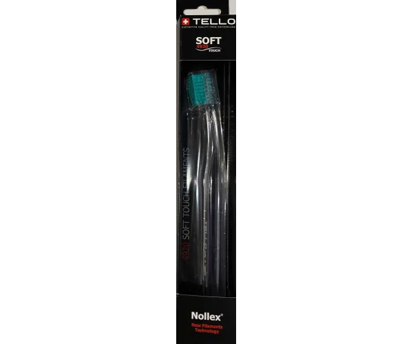 Зубна щітка Tello Black (Телло), 4920 Soft, d 0,12mm. - Бірюзовий Tello Switzerland