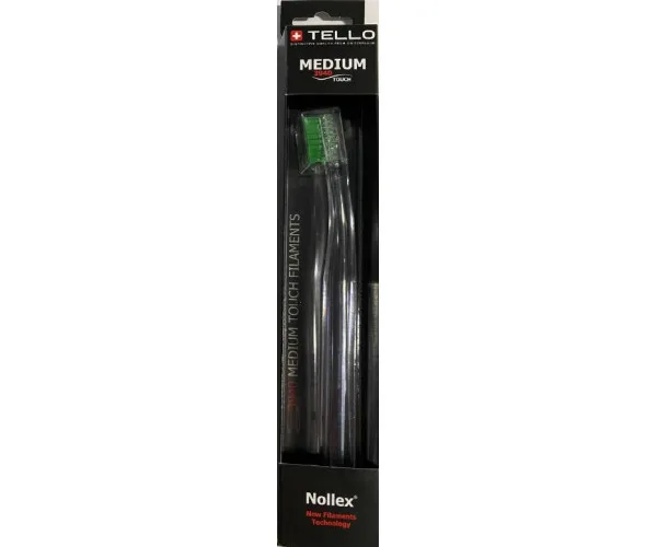 Зубна щітка Tello (Телло), 3940 Medium, Black, d 0,15mm.- Зелена Tello Switzerland