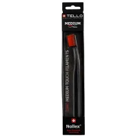 Зубна щітка Tello (Телло), 3940 Medium, Black, d 0,15mm. - Червоний