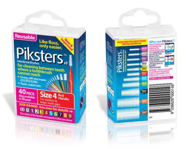 Йоржик міжзубний червоний №4 (0.50 мм) 40 шт.Piksters Piksters (Австралія)